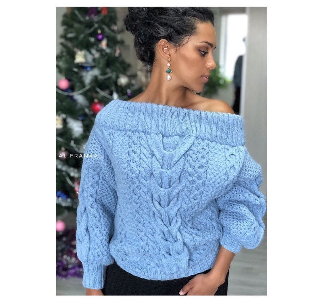 Off Shoulder Sweater - Etsy