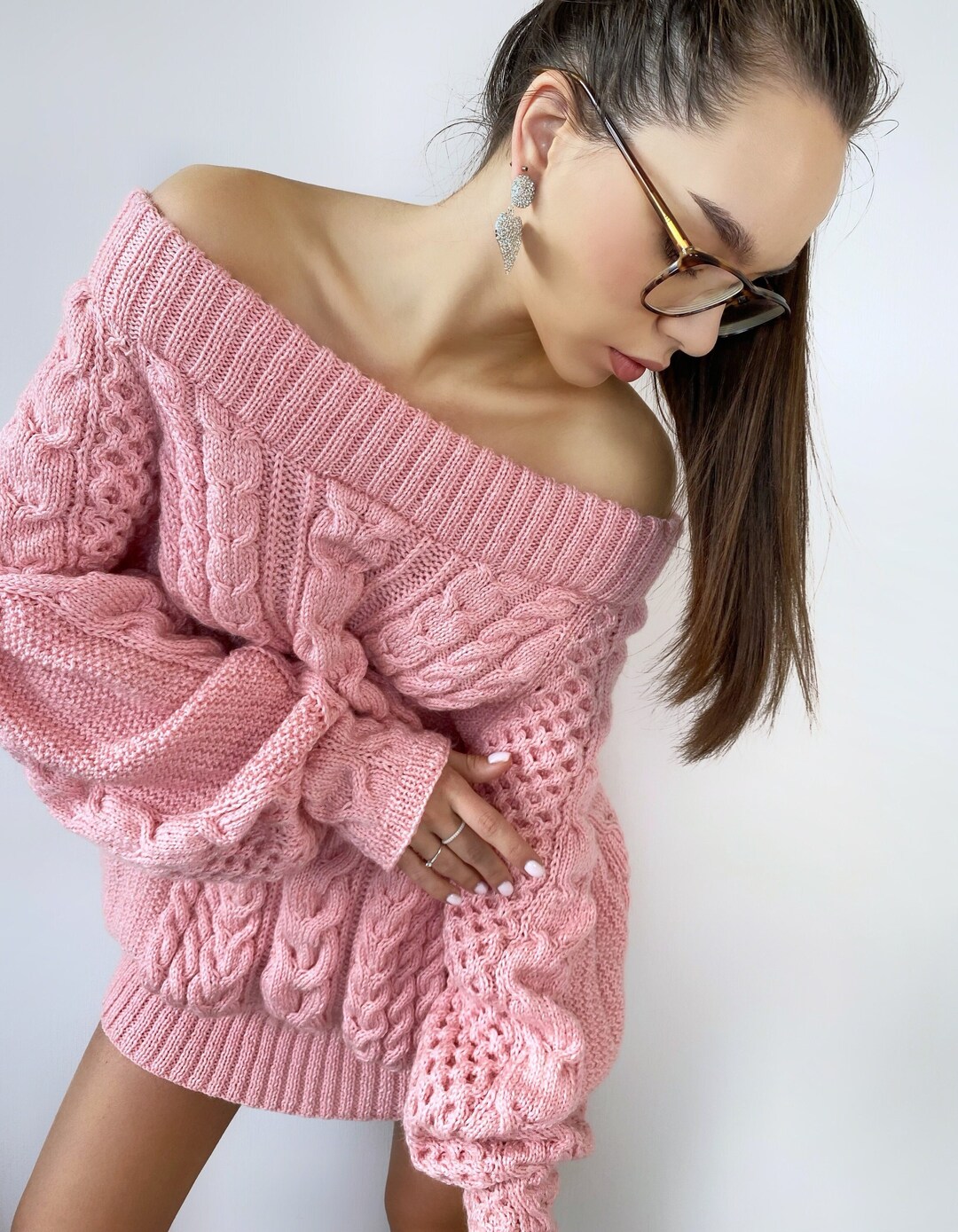 Ivory Knit Off Shoulder Boucle Maxi Dress | Nothingbutstyle