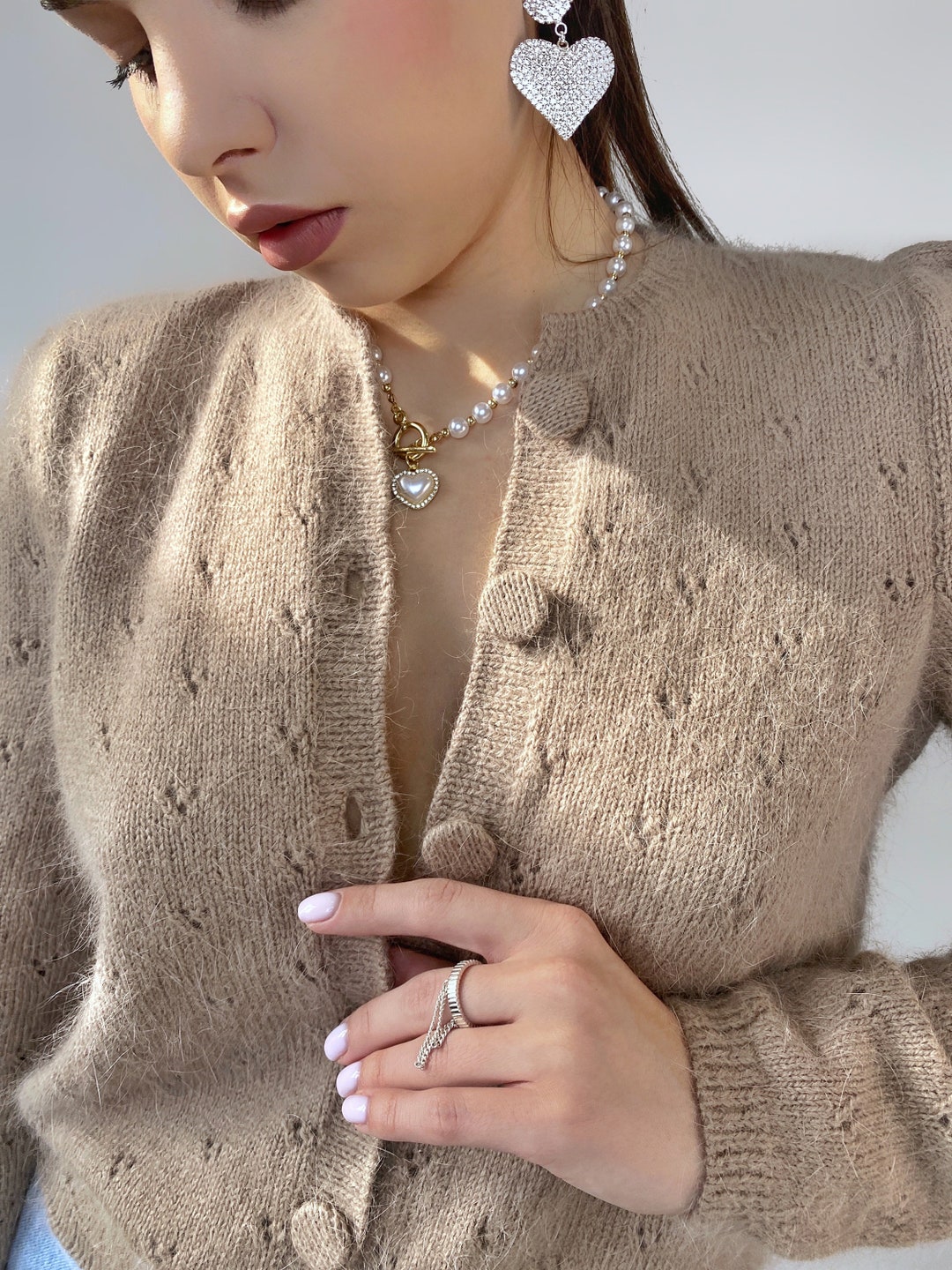 angora cropped cardigan