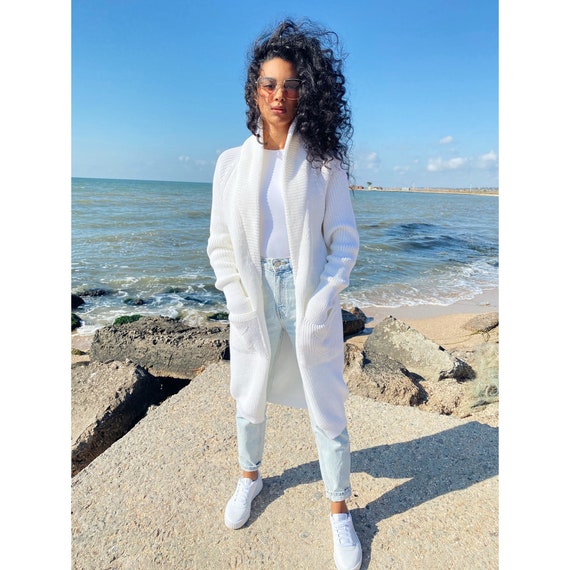 White clearance midi cardigan