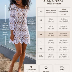 Blaues Strandkleid aus gehäkelter Spitze, Strandtunika, Baumwoll-Häkelkleid für den Strand, Vintage-Strandmode, Häkelkleid aus Spitze Bild 10