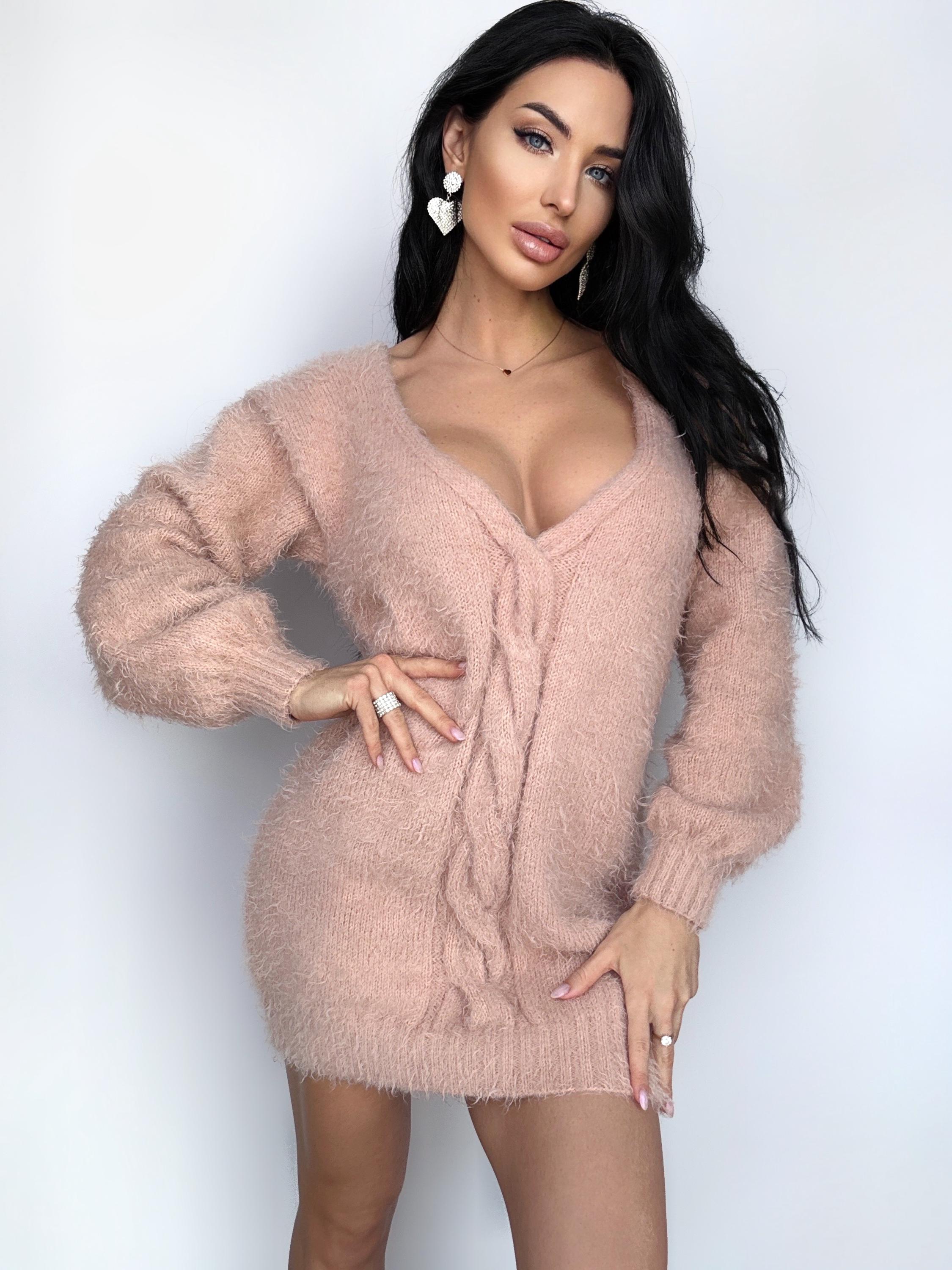 Pink Angora Sweater Dress - Etsy
