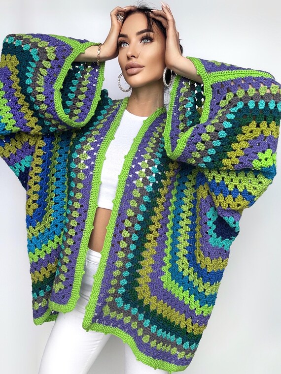 Wolle GrÃ¼ne Strickjacke Damen Gehäkelte Grüne Strickjacke Aus