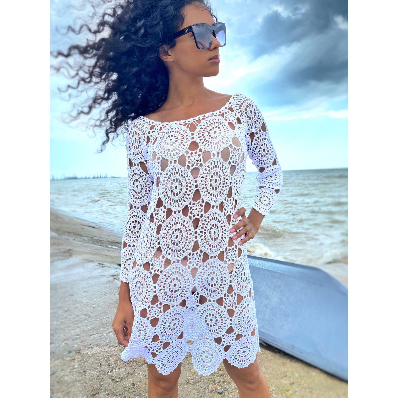 Beach Dress/beach Coverups/white Crochet Dress/mini White Coverups — free download