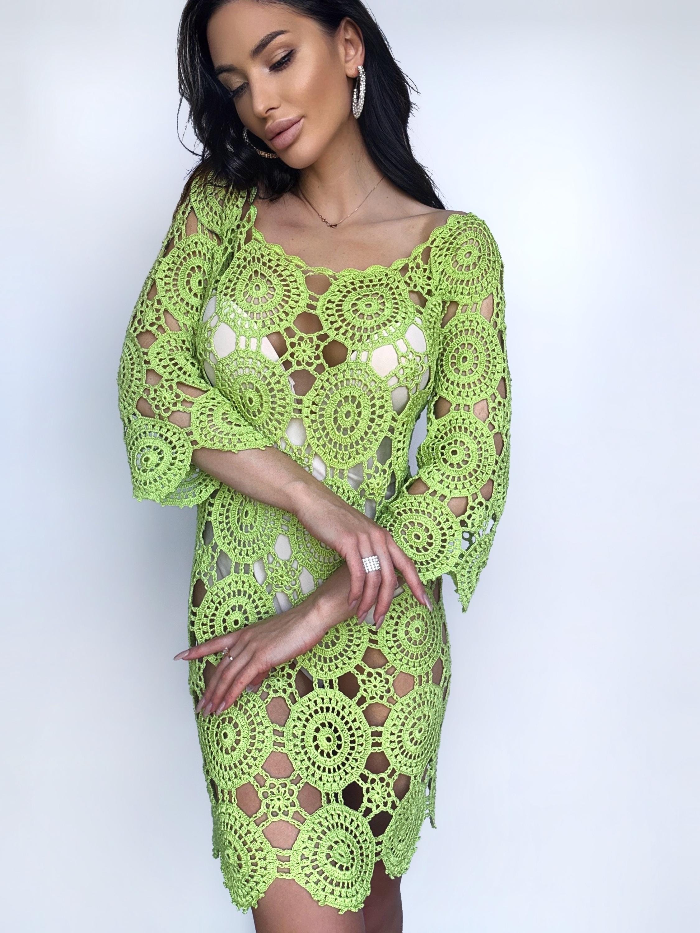 slim fit dress slacks St. Agni Women's Cotton Crochet Dress – Saint Bernard main image 0