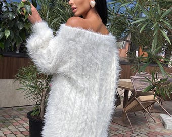 women's off white dress Cascade Couture White Off Shoulder Midi Dress