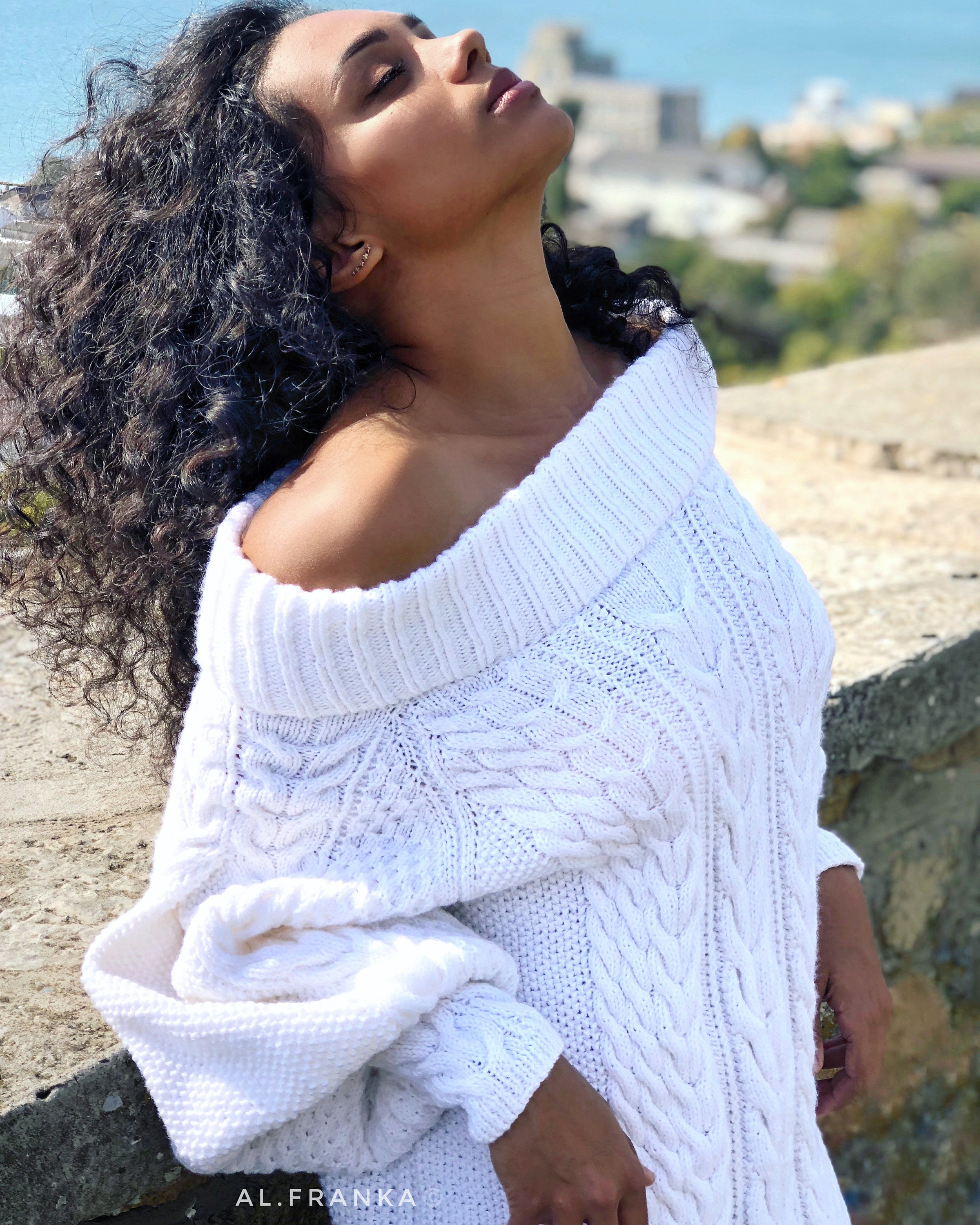 white off shoulder jumper dress Simone White Off The Shoulder Sweater Maxi Dress