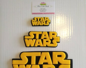 Solo el LOGOTIPO (o nombre) de Star Wars, decoración/adornos para tartas de fondant de Star Wars, comestibles