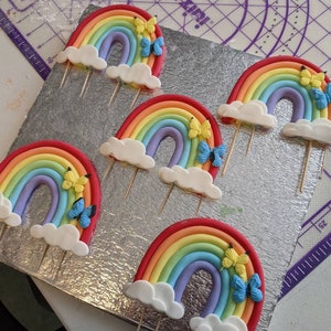 Fondant Rainbow edible cake topper