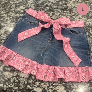 Denim Apron, Half Apron, Upcycled Reclaimed Jeans, Shabby Chic Apron, Jean Apron