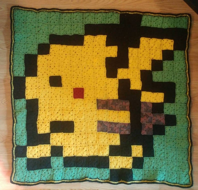 8bit Pikachu Pokemon Baby BlanketFloor Rug!