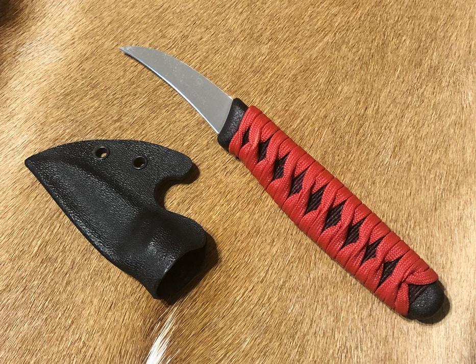 BGS Customized Blades VICTORINOX® Birds Beak Customized Pikal knife Every Day Carry, Utility knife Lime Burgundy/Red with pocket sheath