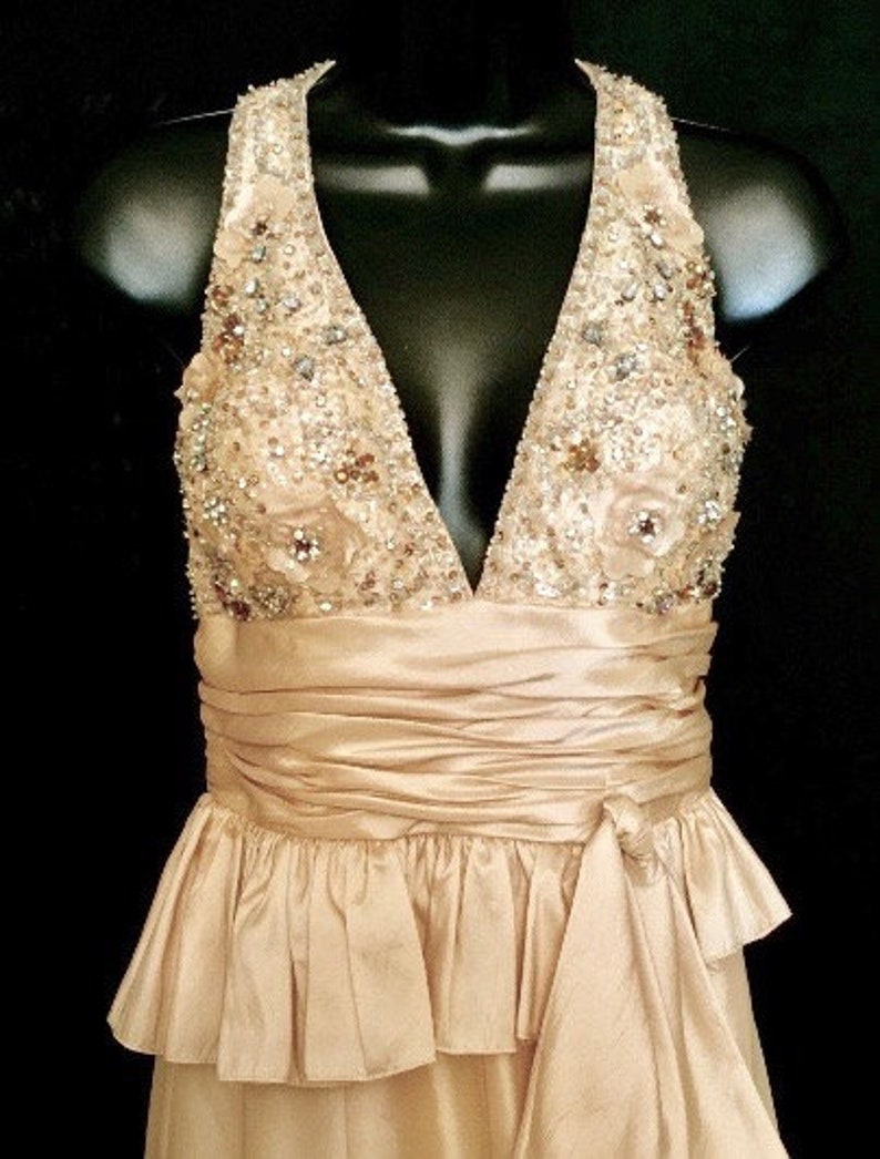 Taupe Halter Mermaid Gown VG223