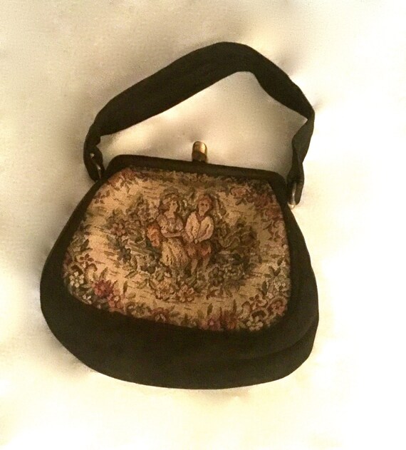 Vintage 30's Needlepoint Hand Bag VG2374