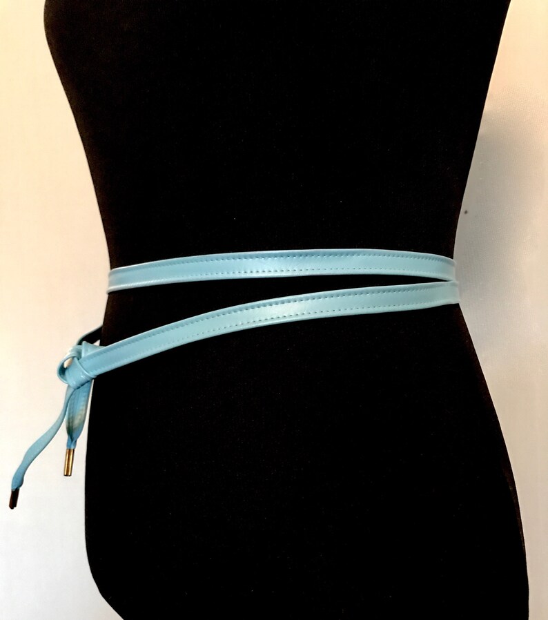 Vintag 70s Ocean Blue Wrap Belt VG3279