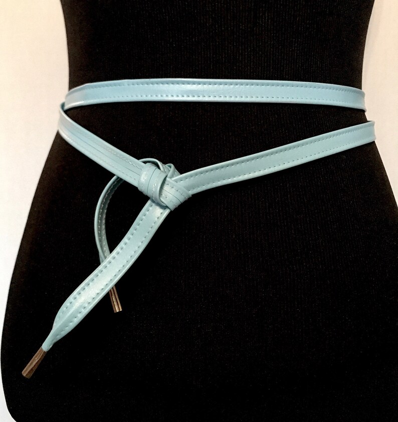 Vintag 70s Ocean Blue Wrap Belt VG3279