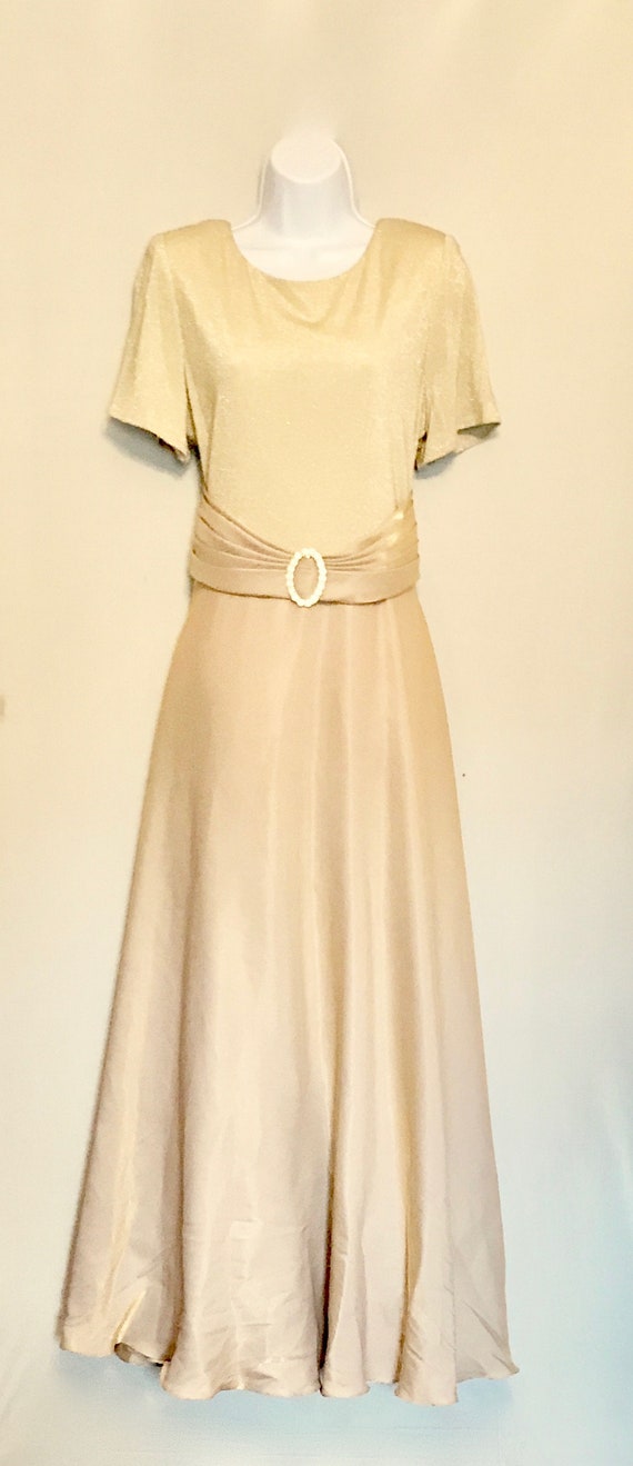 gold taffeta dress