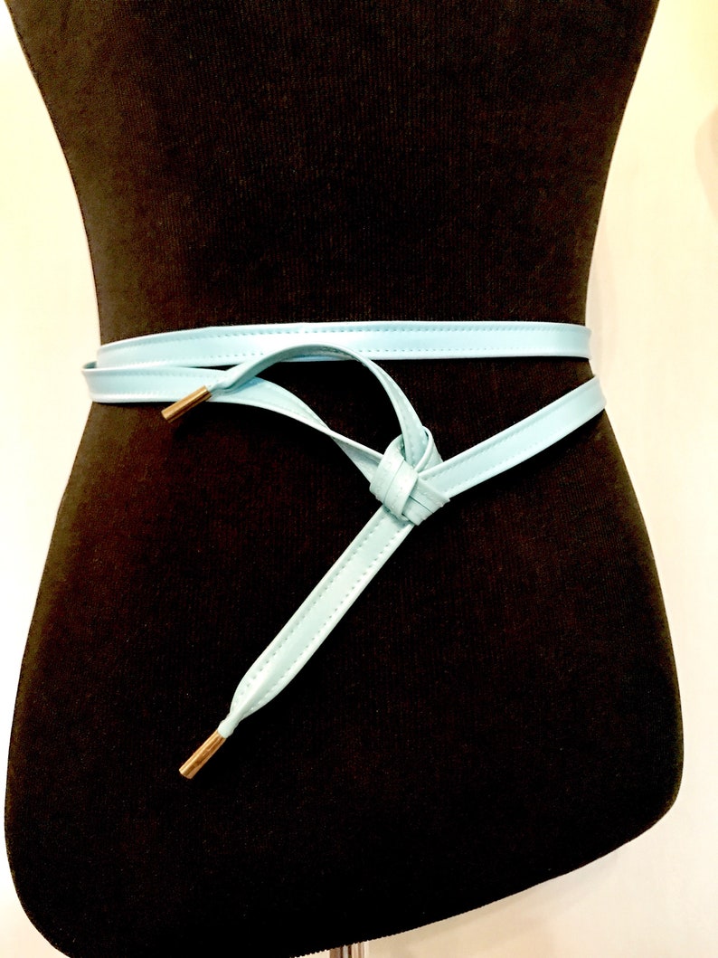 Vintag 70s Ocean Blue Wrap Belt VG3279