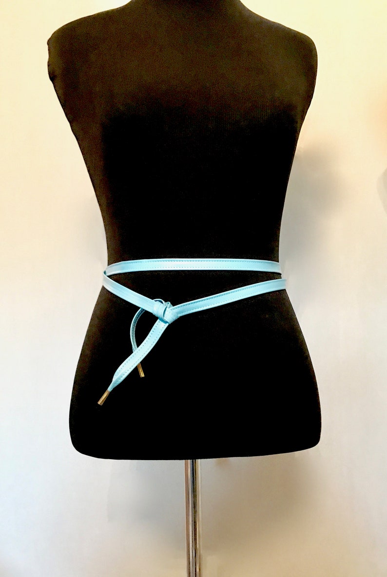 Vintag 70s Ocean Blue Wrap Belt VG3279