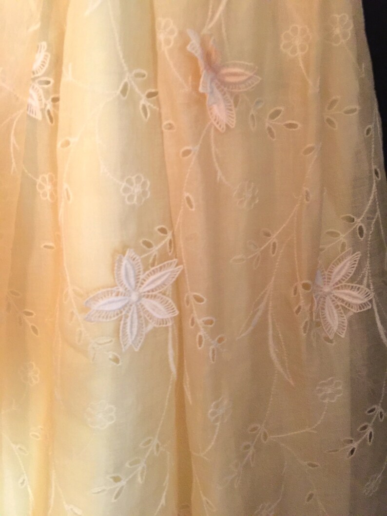50/'s Pale Yellow Chiffon Cup Cake Dress VG73