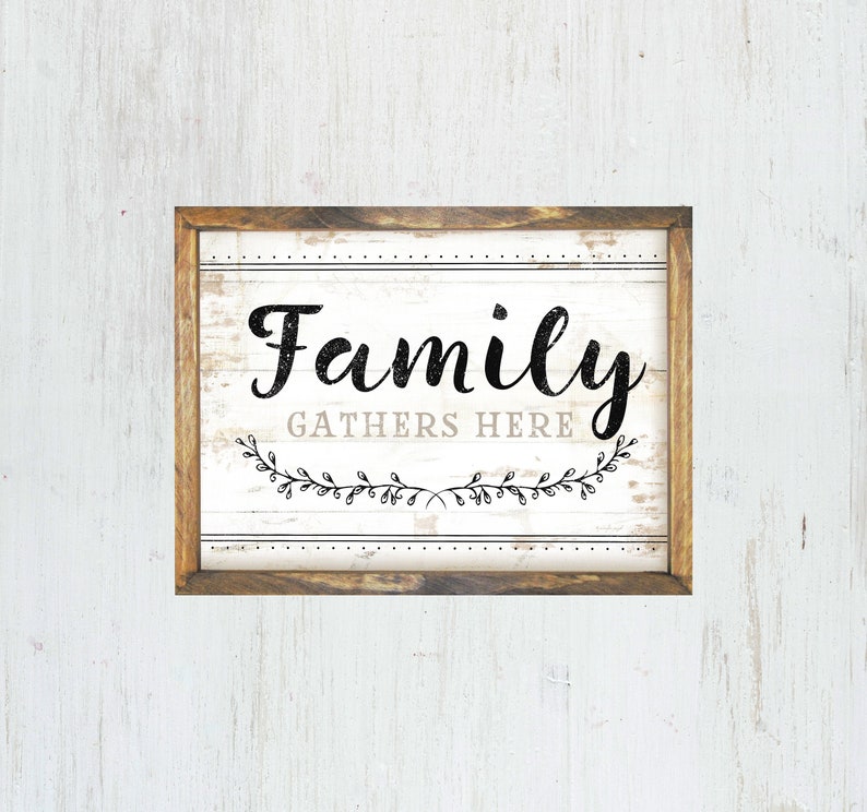 Family Gather Sign Home Decor Wall Decor Signs Custom Etsy