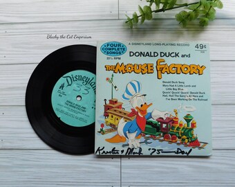 Donald Duck and the Mouse Factory Four Complete Songs, 33 1/3 RPM Vinyl Record, VINTAGE 1972, Vintage Records, Kids Records, 1970's Records
