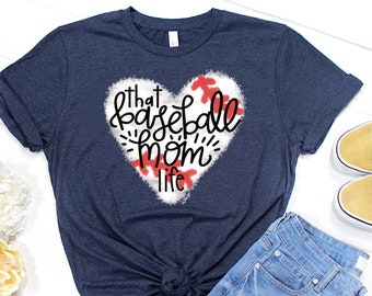 Baseball mom shirt, baseball shirt, baseball mom life shirt, baseball mom life, baseball heart shirt, I love baseball shirt, baseball mom