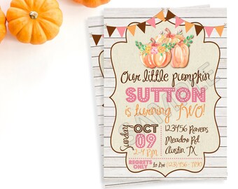 Pumpkin Invitation, Our Little Pumpkin, Pumpkin Party, Vintage Pumpkins, Vintage Pumpkin Invite, Pumpkin Invite, Fall Party,Pumpkin Birthday