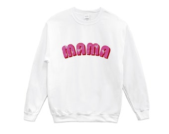 Pink and hearts mama sweatshirt, Valentines sweatshirt, heart sweatshirt, mama sweatshirt, pink sweatshirt, Valentines Day gift for her