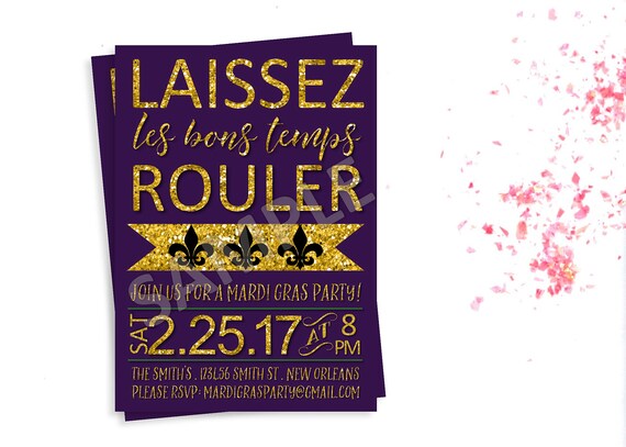 Mardi Gras Party, Fat Tuesday, Mardi Gras Invite, Masquerade Party, Mardi Gras Birthday, New Orleans Party, Mardi Gras Printable, Mardi Gras Il_570xn