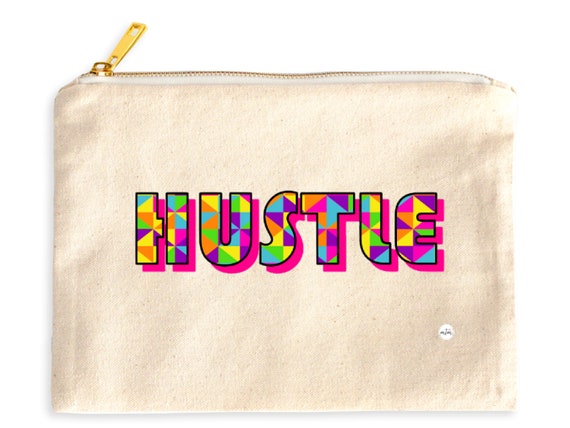 Makeup bag, cosmetic bag, makeup bag for her, cosmetic bag for her, canvas cosmetic bag, hustle bag, boss babe bag, boss lady, toiletry Il_570xn