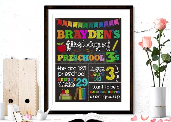 Back to School Sign, First Day of School, Back to School Poster, 1st Day of School, School Printable, Printable Sign,Printable School Poster Il_570xn