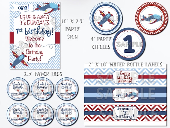 Airplane Birthday Party Package, Airplane Party Package, Printable Airplane Party, Airplane Printables, Airplane Birthday, Plane Birthday Il_570xn