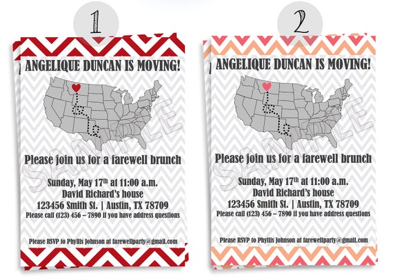 Colorful Chevron Farewell Party Invitation, Colorful Moving Party Invitation, Printable Chevron Farewell Party Invitation, Moving Party Il_570xn