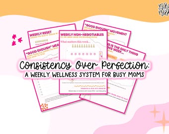 Busy Mom Wellness Tracker | Fitness Habit Tracker PDF | Weekly Wellness System | Consistency Tracker | Printable + iPad PDF | Wellness Ideas
