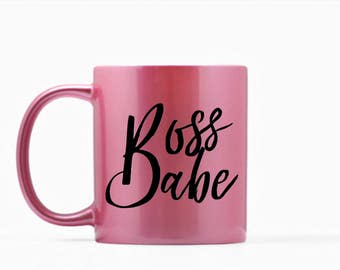 Boss Babe Mug, Boss Babe Coffee Mug, Boss Babe Tea Mug, Pink Mug, Boss Mug, Inspirational Mug, Funny Mug, Boss Gift, Gift for Her