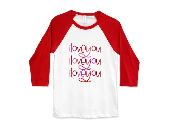 I love you shirt I love you baseball tee Valentine's Day | Etsy