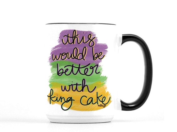 Mardi Gras mug, Mardi Gras, Louisiana mug, New Orleans mug, Nola mug, I love Mardi Gras, I love Nola, purple green gold mug,handlettered mug Il_570xn