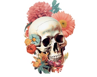 Flower Skull Sticker