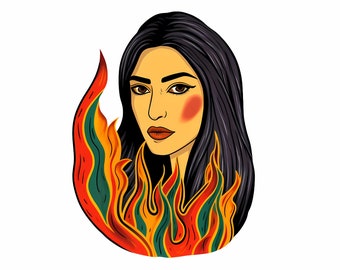 Iran Freedom Sticker - Fire Woman