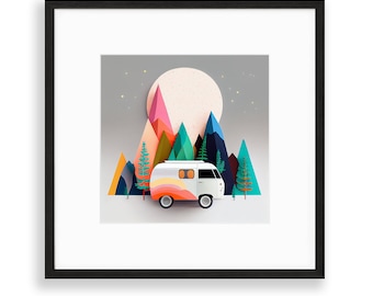 Camper Van Print - VW Camper Van | Boho | Van Life