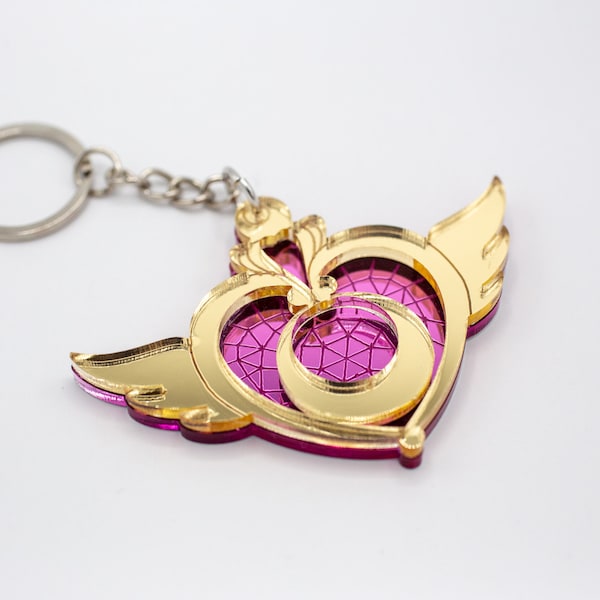 Magical Heart Moon Acrylic Keychain