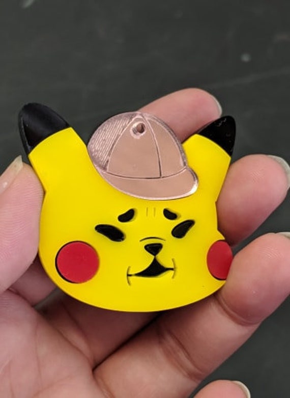 Detective Pikachu Face Keychain