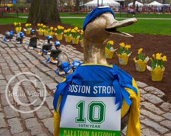 2023 Boston Marathon Make Way For Ducklings - Boston Public Garden - Duck Print - One Boston Day - Choose Unframed or Framed PRINT or CANVAS