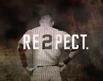 May include: A baseball player wearing a striped jersey with the number "2" on the back. The text "RE2PECT." is written in white letters across the jersey.