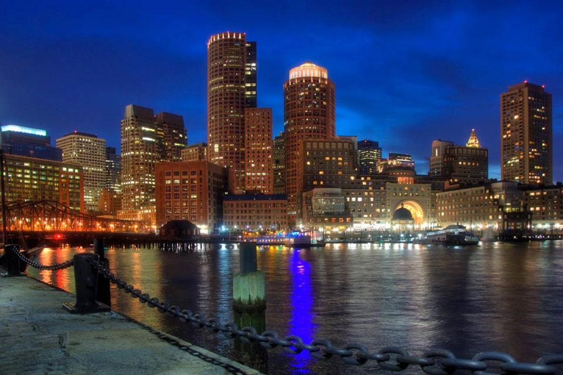 Boston Massachusetts Wall Art Boston Skyline Canvas Art Etsy