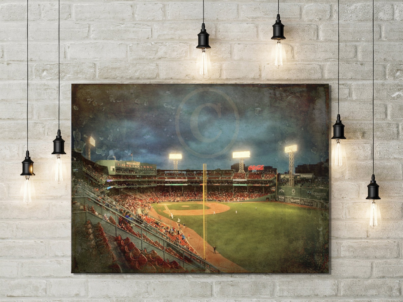 Fenway Park Wall Art Boston Red Sox Wall Art Vintage Red Etsy