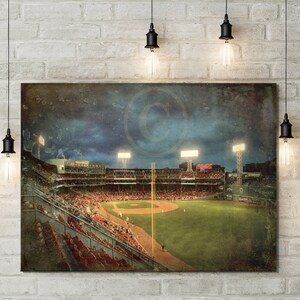Fenway Park Wall Art - Boston Red Sox Wall Art - Vintage Red Sox Sports Decor - Red Sox Canvas - FREE SHIPPING