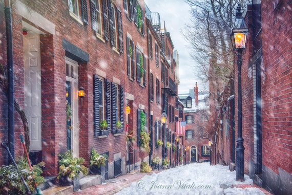Acorn Street in Winter Boston Art Boston Photography - Etsy