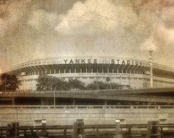 Old Yankee Stadium, NY Yankees, New York Yankees Canvas, Vintage Yankees Art, NYC Print, Yankee Stadium, Vintage Sports Decor, Baseball Art